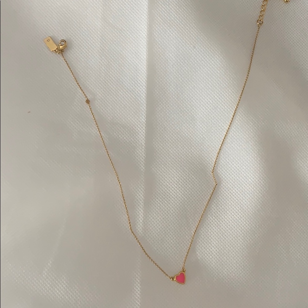 Kate spade pink heart necklace